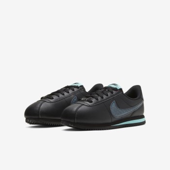 Nike Cortez Basic - Nagyobb Gyerek Utcai Cipő - Fekete/Kék/Fekete